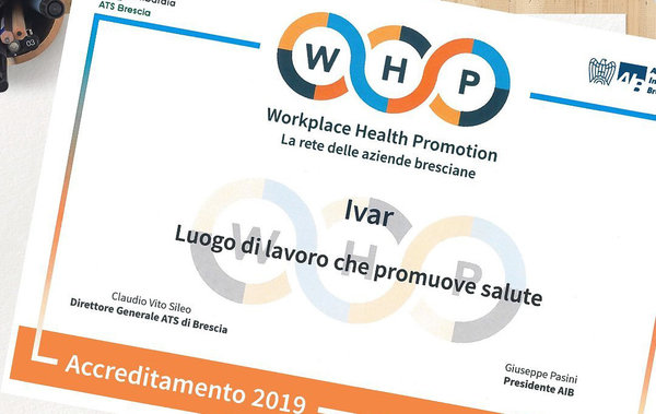 IVAR, ancora una volta, premiata come azienda che promuove salute